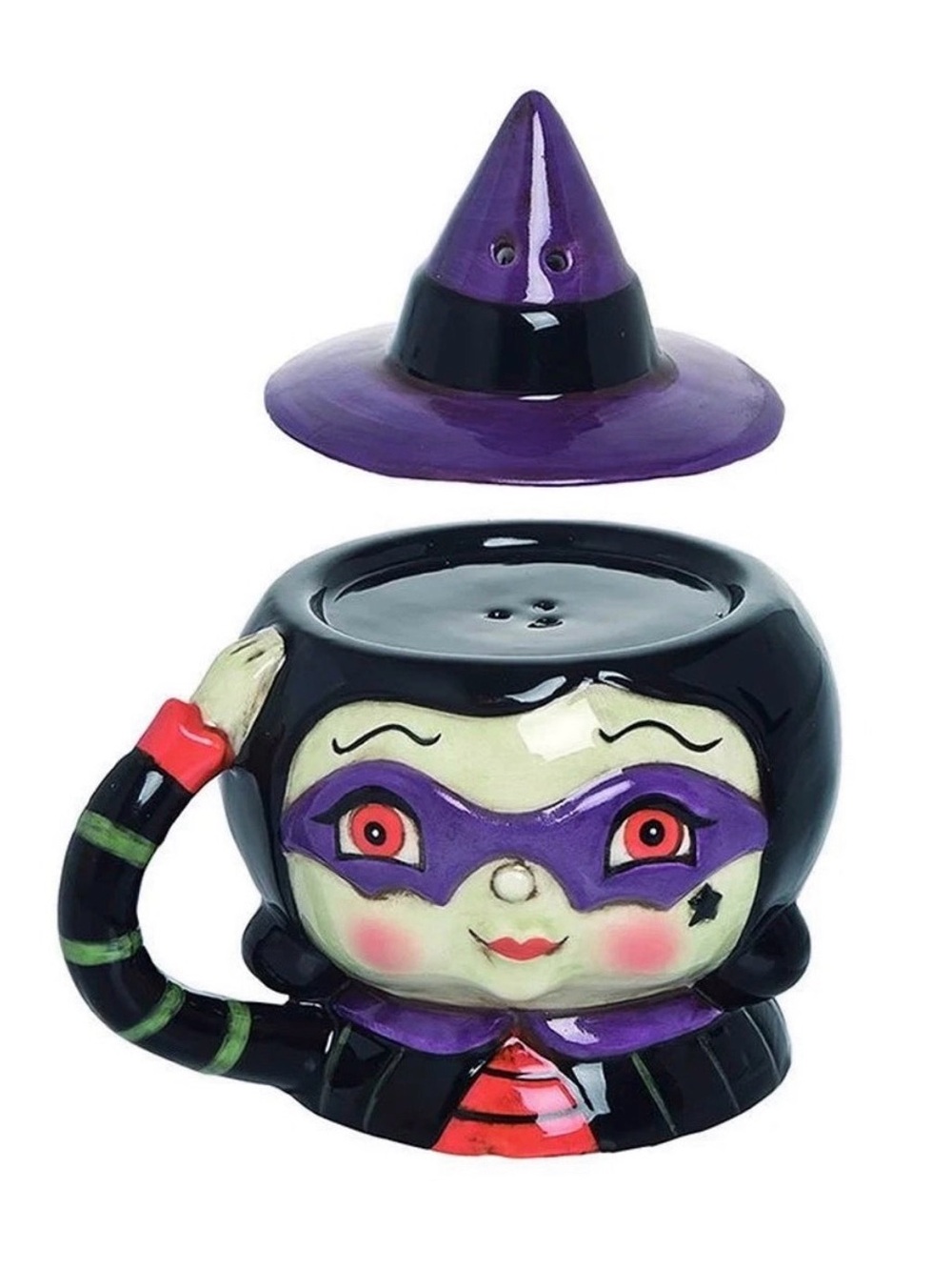 Johanna Parker Witch Hat Salt Pepper Set Halloween Transpac Retro Folk Art Decor